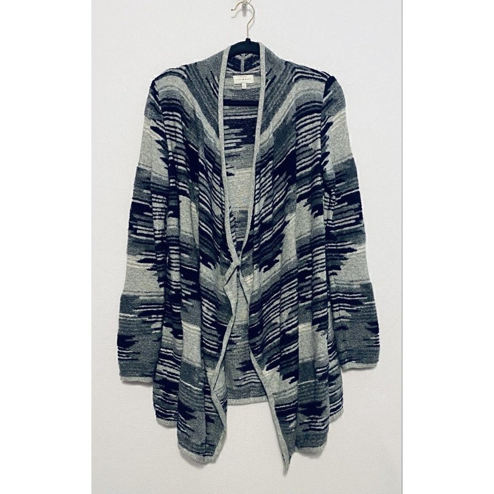 Lucky Brand Womens Southwest Print Drape Front Blanket Cardigan Size Small